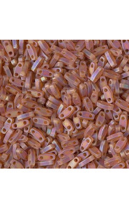 Miyuki quarter tila 5x1.2mm beads - Matted dark topaz ab QTL-134FR